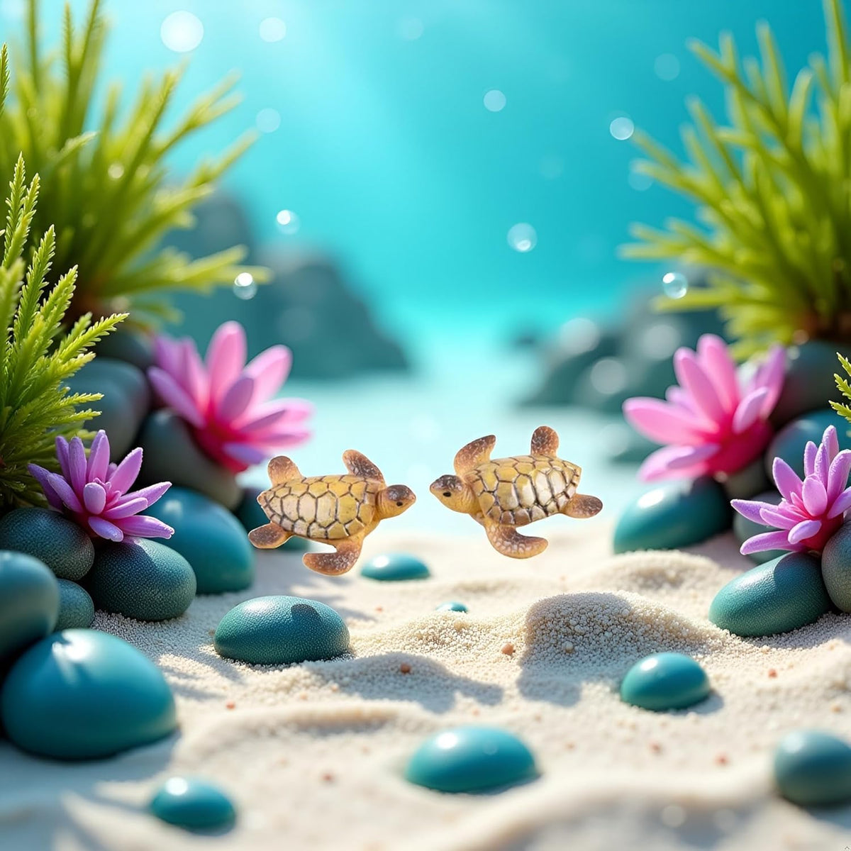Gryshanyun miniature sea turtles ideal for succulent planters and tiny displays.