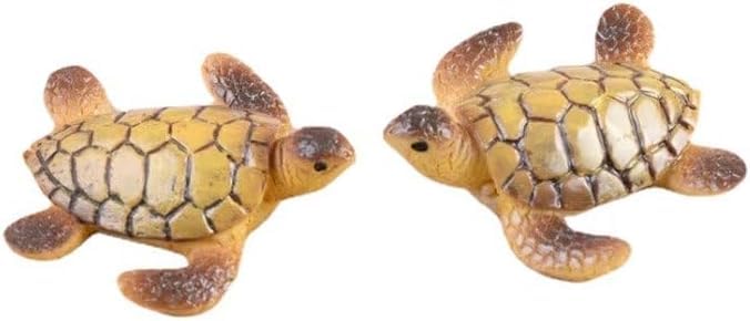 Gryshanyun two miniature sea turtle figurines for fairy gardens add whimsy and charm.