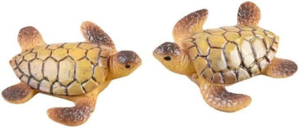 Gryshanyun two miniature sea turtle figurines for fairy gardens add whimsy and charm.