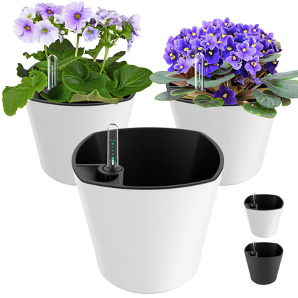 GS Garden 7-inch self-watering pot exterior shows durable polypropylene and vibrant color