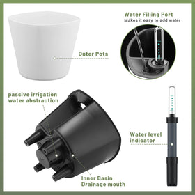 GS Garden 7-inch pot with water level indicator helps you know when to water