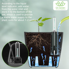 GS Garden indoor pot system with drainage and moisture management.