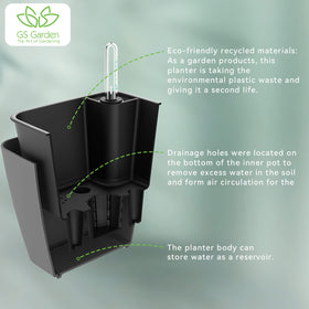 GS Garden reusable polypropylene planters suitable for vacation plant care.