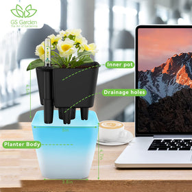 GS Garden self-watering planters with water level indicator help monitor moisture at a glance