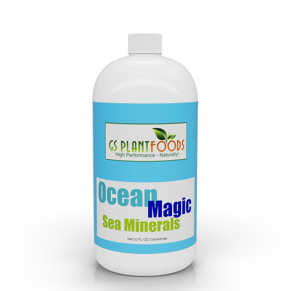 GS Plant Foods Ocean Magic Sea Minerals bottle demonstrates easy soil remineralization.