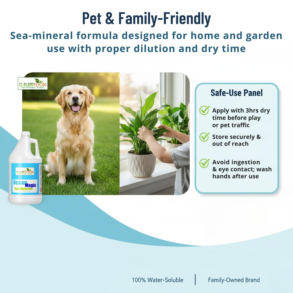 GS Plant Foods Ocean Magic sea minerals supports root development.