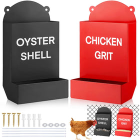 GSDOTZAP heavy-duty chicken grit oyster shell feeder front view showing durable steel and clean design