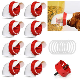 GSHWXD 8-pack chicken feeder ports reduce waste while keeping the coop tidy