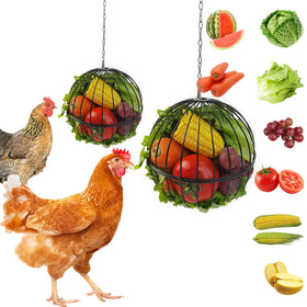 GSHWXD hanging chicken feeder ball front view shows sturdy design for coop use.