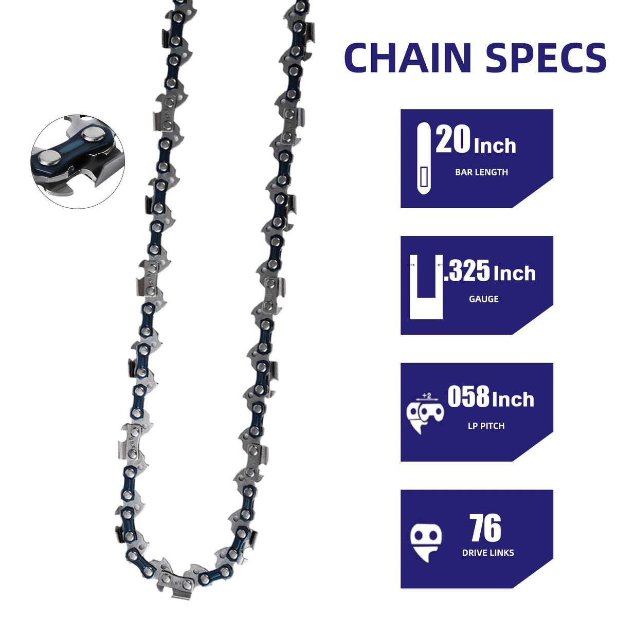 GSSHBR chain with hard chrome outer layer for wear resistance and longer life.
