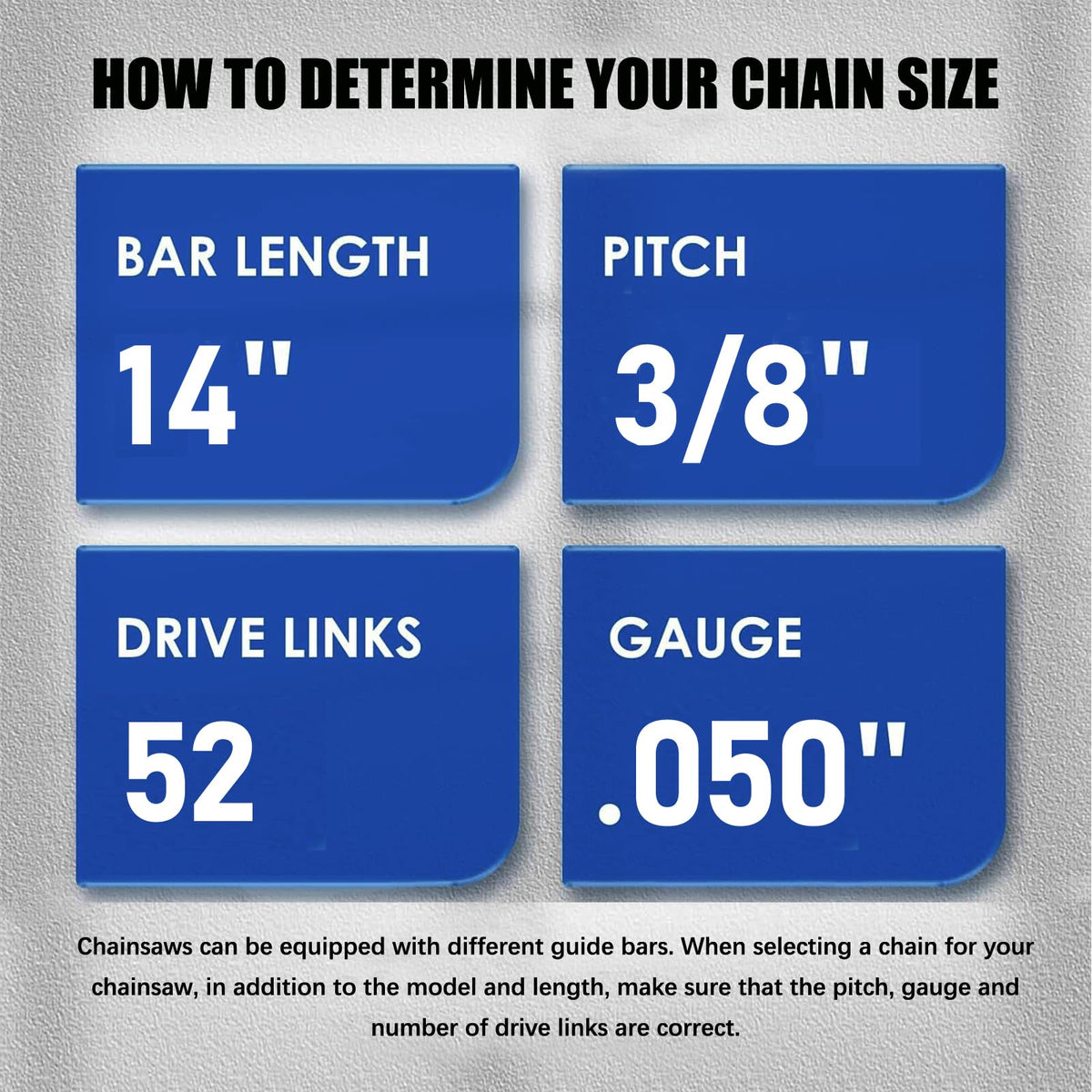 GSSHBR sharp and durable 14-inch chain delivers smooth cutting action.