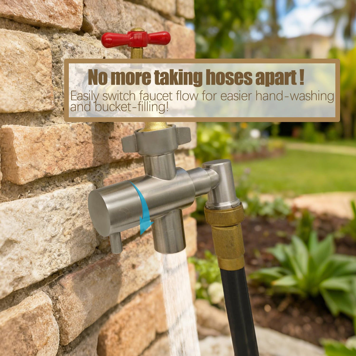 G-Sunny anti-kink design with 90-degree elbow protects hoses.