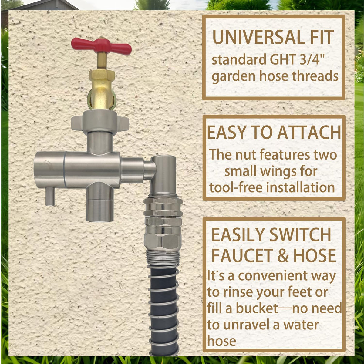 G-Sunny pause valve enables temporary shutoff during garden tasks.