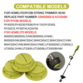 Gteana green bump knob for Ryobi RY253SS, quick line release