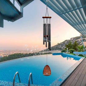 Gtizry wind chime wooden pendant as a natural outdoor focal point.