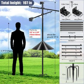 Gtongoko 107-inch pole highlights robust metal core and durability