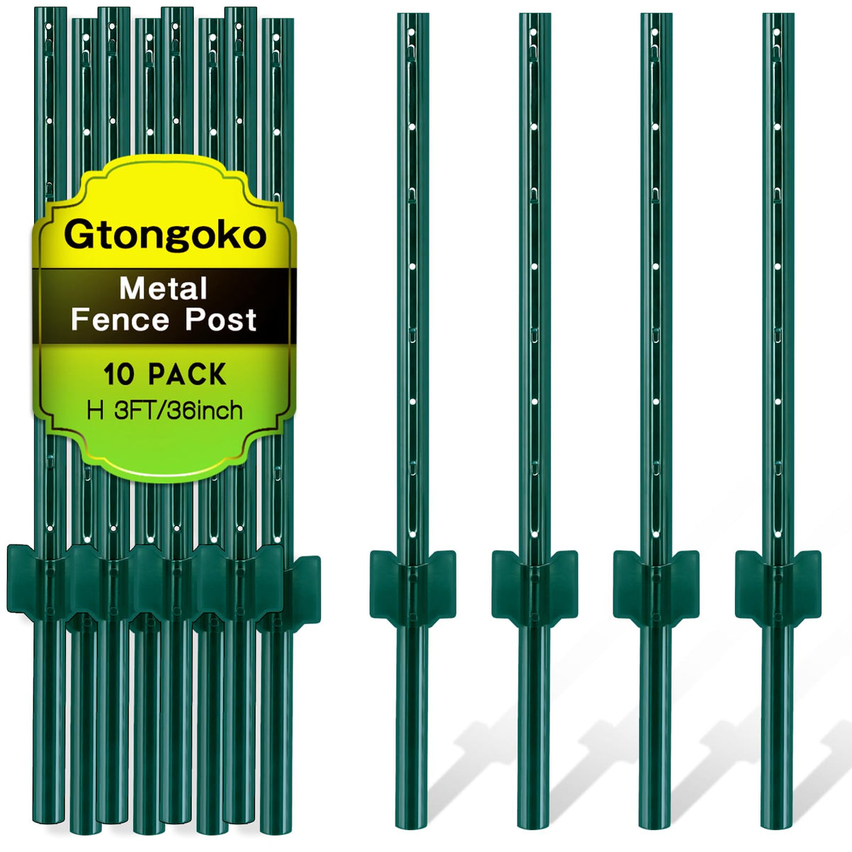 Gtongoko 3 ft fence post with anchor plate supports solid garden boundaries and quick setup.