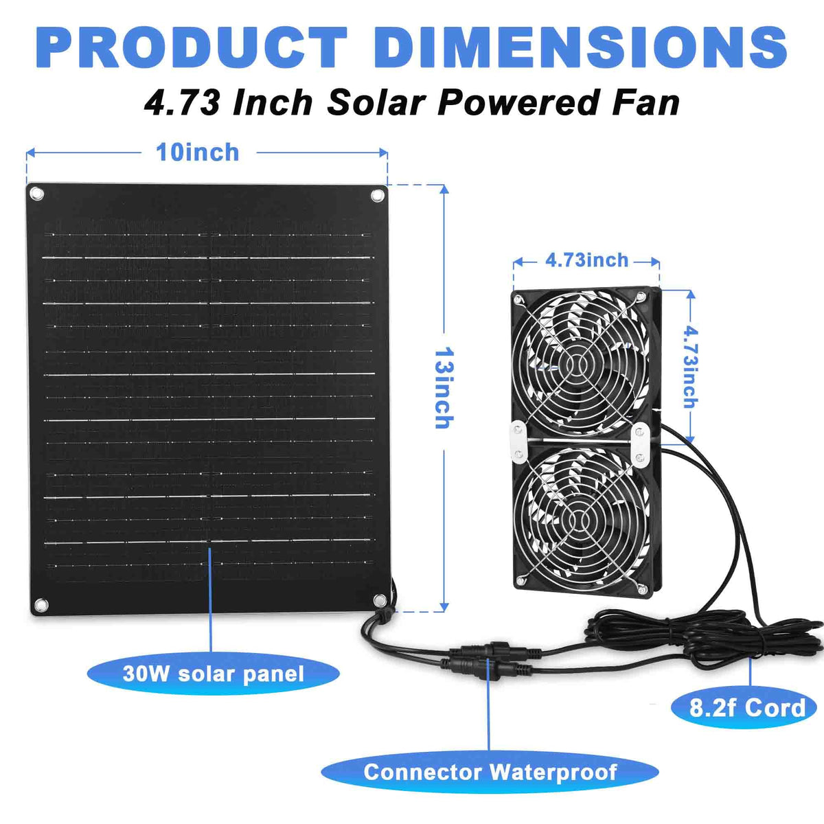 GTQKING IPX7 waterproof fan withstands wet outdoor conditions.