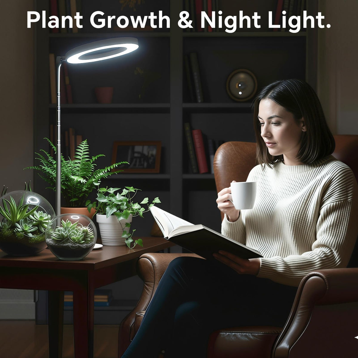 GTRUIIDY desk grow light extension rod adapts height for various plants.