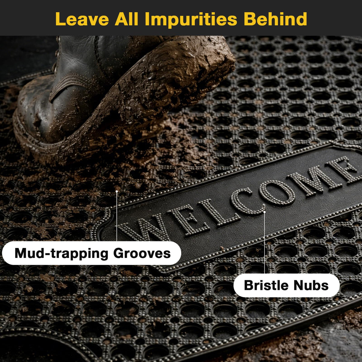 GTRY non-slip rubber mat ideal for wet porches with stable footing
