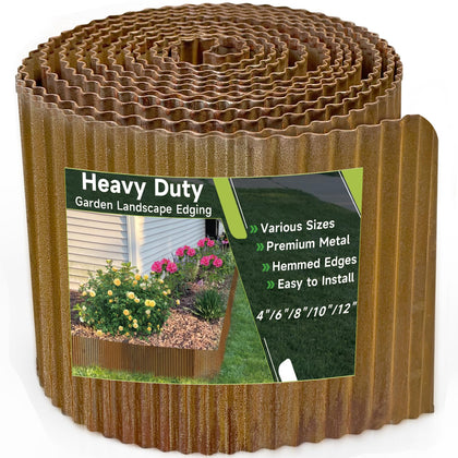 GTSABWAY corrugated edging with pre-rusted finish for durable flower bed borders.