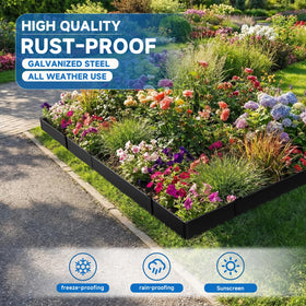 GTSABWAY edging bent into curves to fit garden shapes.