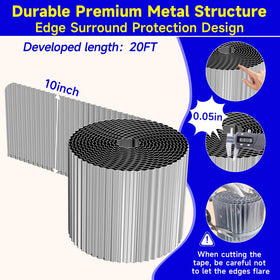 GTSABWAY galvanized steel border demonstrates weather resistance for beds and lawns.