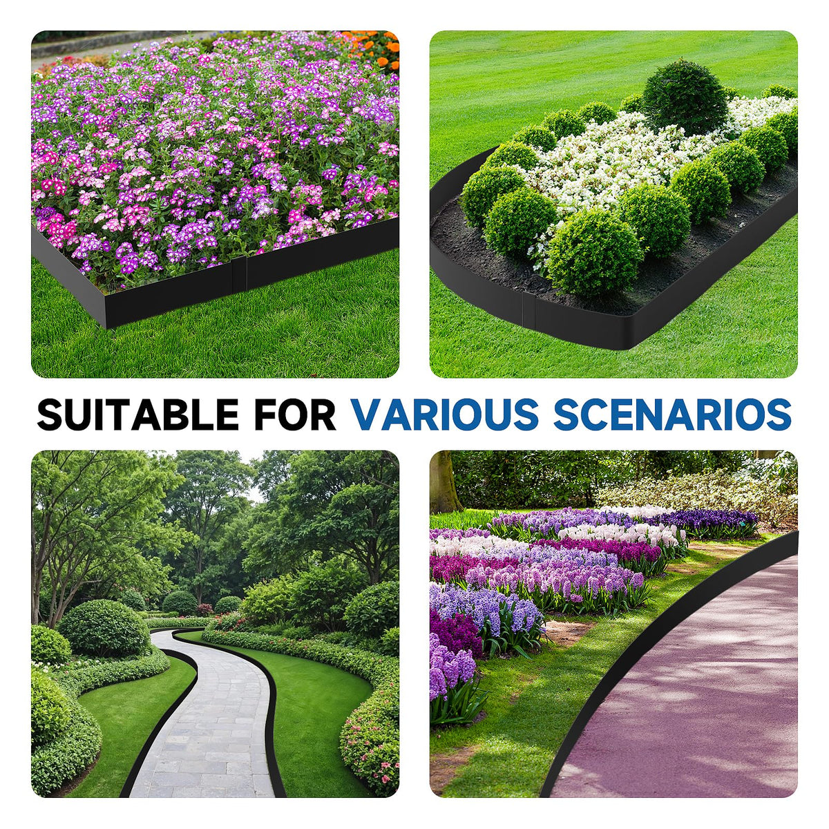 GTSABWAY galvanized steel frame ensures durable outdoor edging.