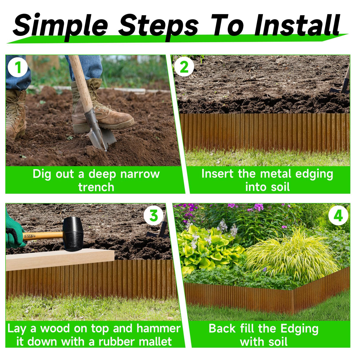 GTSABWAY rounded-edge border for safe, clean bed delineation.