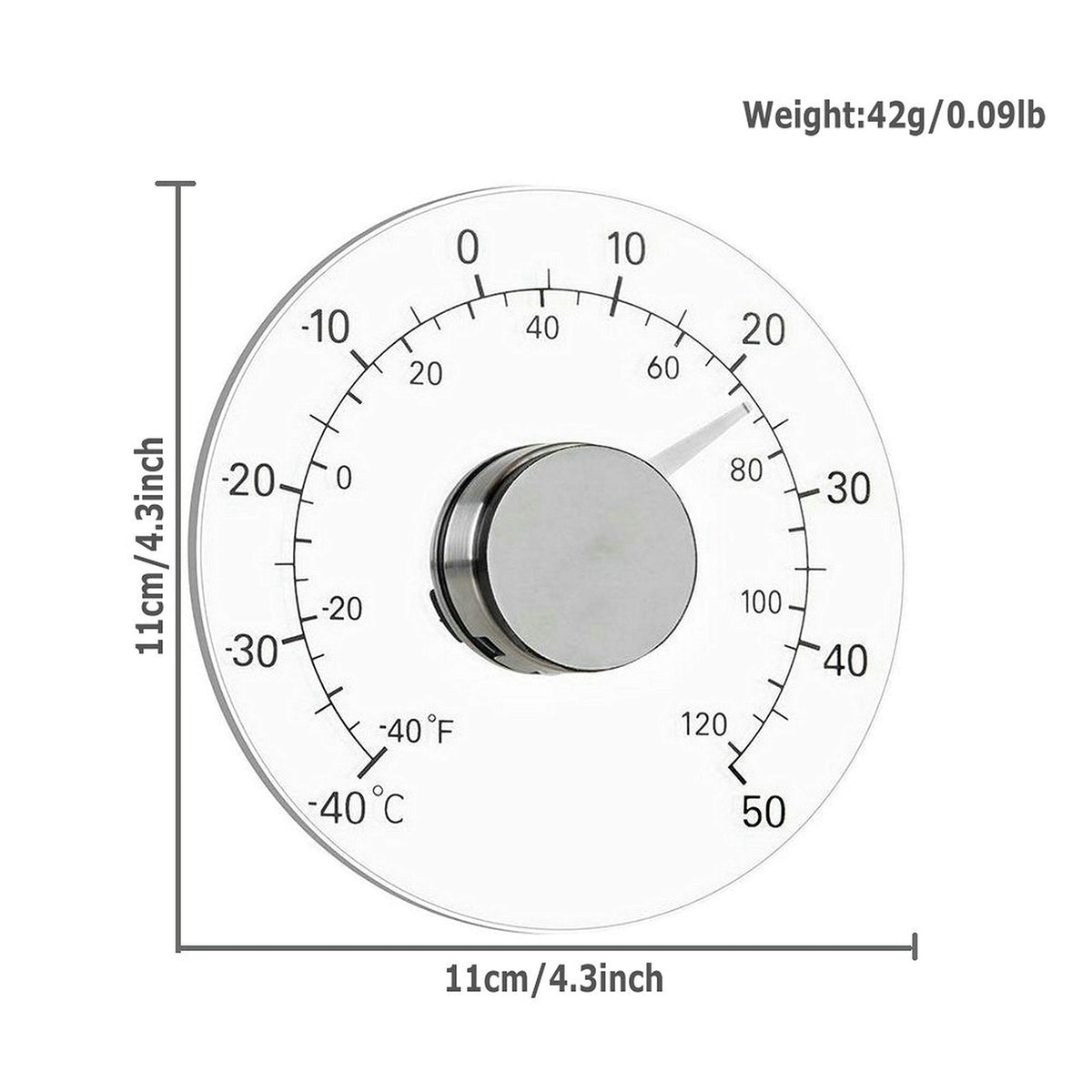 GuDoQi window thermometer with transparent dial provides clear readings at a glance.