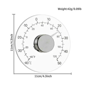 GuDoQi window thermometer with transparent dial provides clear readings at a glance.