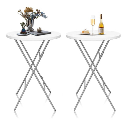 GUAGUA 32inch round folding table used outdoors on a patio, durable for entertaining.