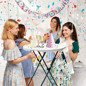 Guagua portable pub table supports drinks and snacks during events.