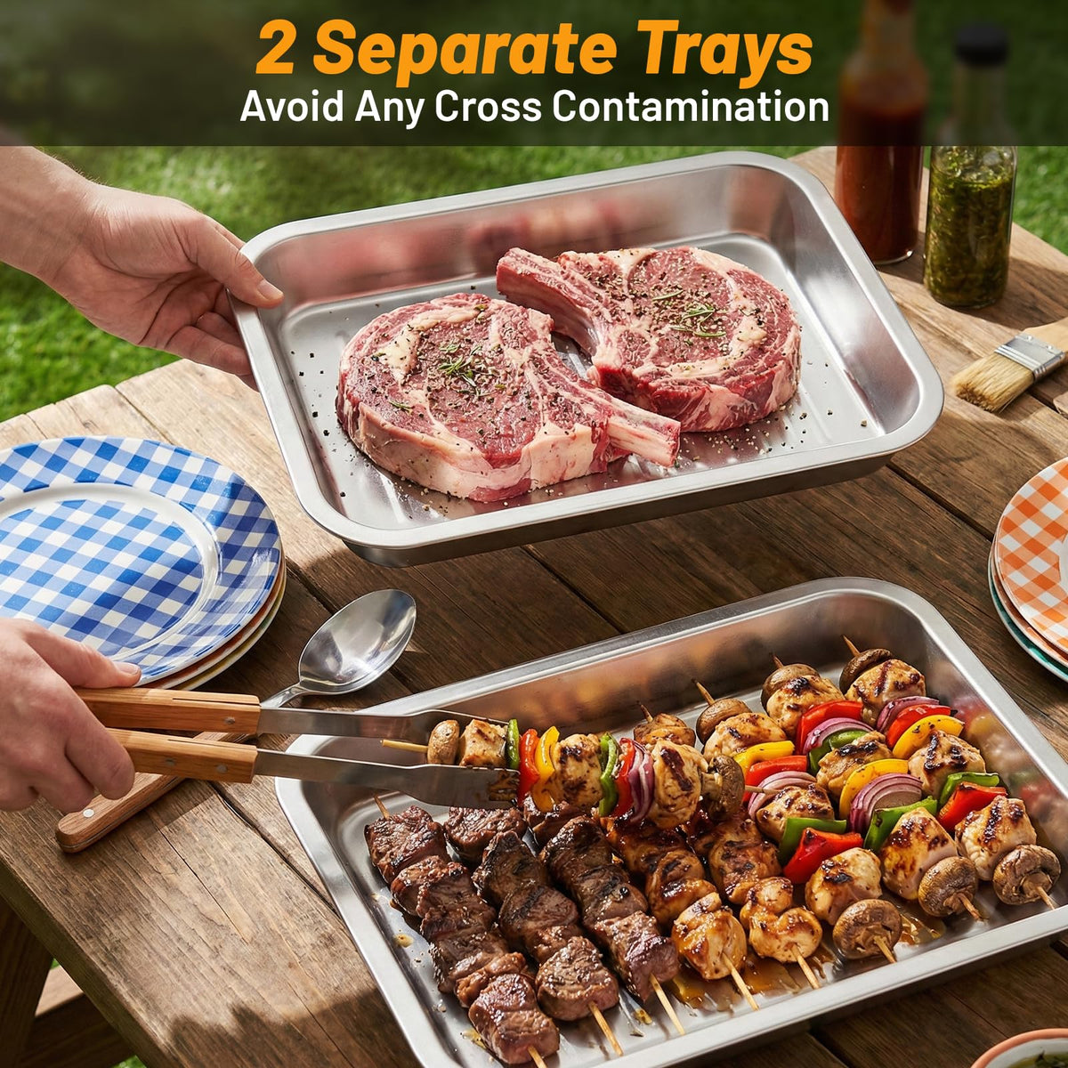 GuanBoXin shallow tray keeps cooked foods organized during prep and serving.