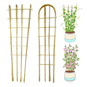 GUANGYE bamboo trellis 4ft fan-shaped supports climbing plants for better sunlight