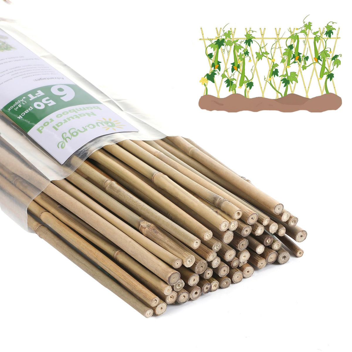 GUANGYE bamboo post 6 feet supports climbing plants outdoors