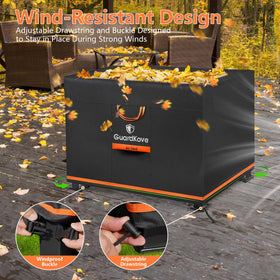 GuardKove 44in square fire pit cover breathable vents reduce interior moisture