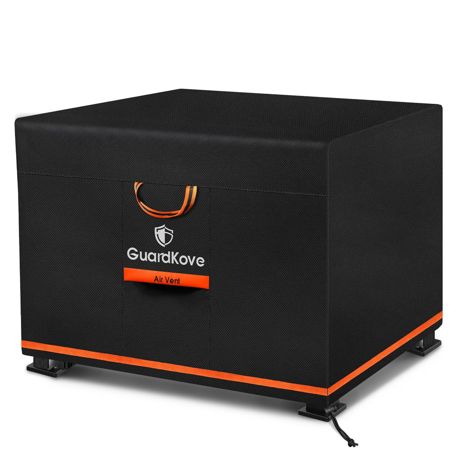GuardKove 44in square fire pit cover front view protects against rain and sun