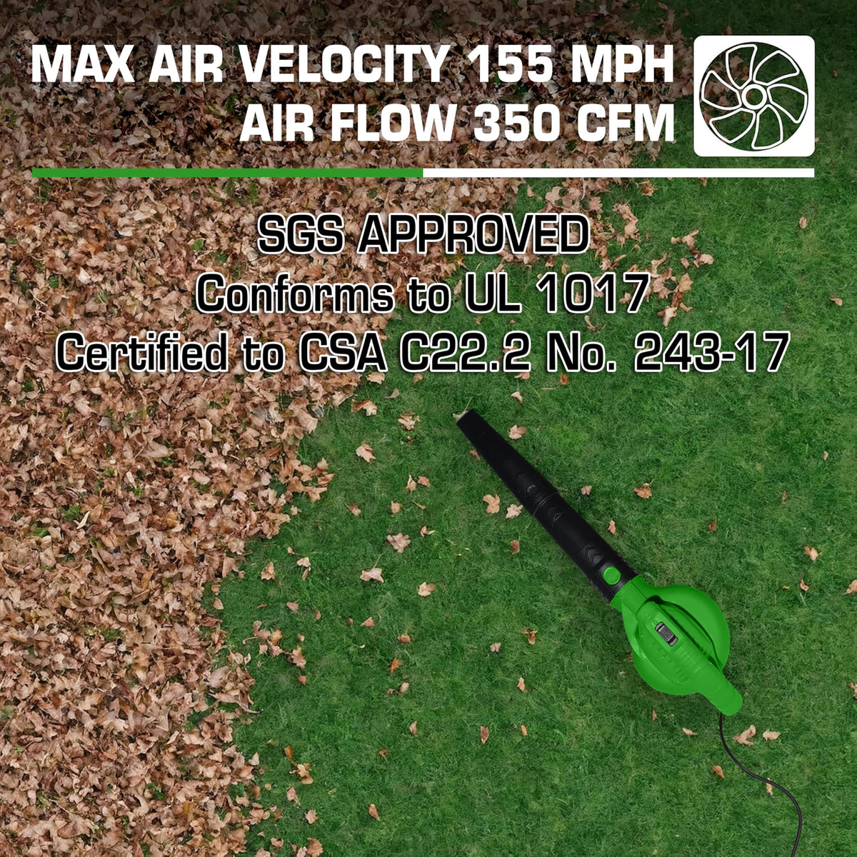 GUEDE Electric Leaf Blower in handheld-operation for versatile use.