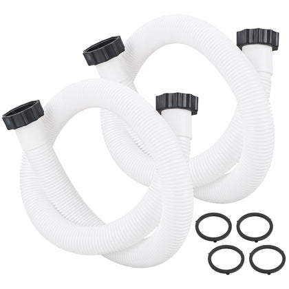 GUEQUITLEX pool hose 1.5 inch with end nuts shows easy installation for above-ground pools.