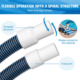 GUEQUITLEX durable polyethylene pool hose for reliable suction and smooth water flow.