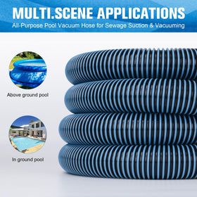 GUEQUITLEX swivel-end hose connection reduces tangles during vacuuming.