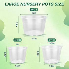 GUGEMEI clear nursery pot 10-inch ideal for larger seedlings and shrubs