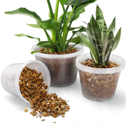 GUGEMEI clear nursery pot 8-inch showing drainage holes for easy watering