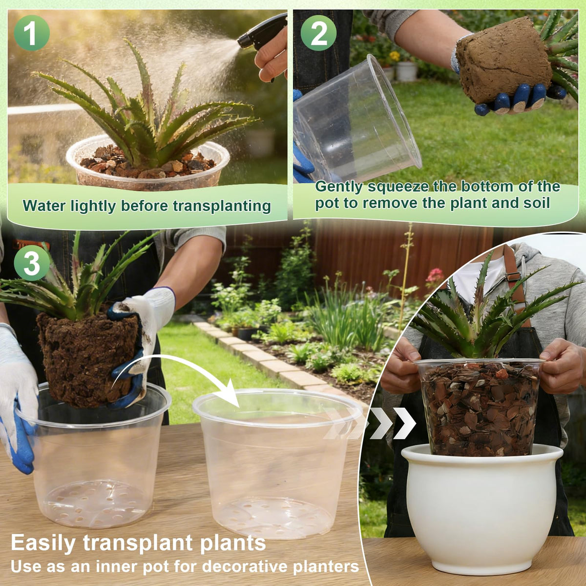 GUGEMEI clear pot enables root health monitoring and soil moisture checks
