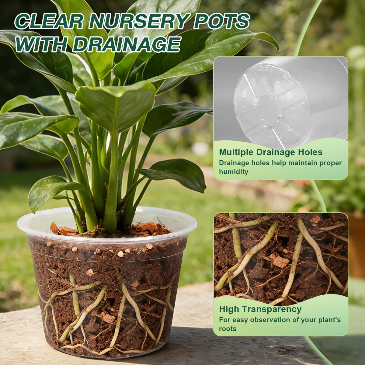 GUGEMEI nursery pot with drainage holes promotes healthy root moisture balance