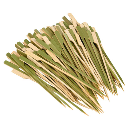 GuGen 4.7-inch bamboo paddle picks for cocktails and appetizers, perfect for party presentation.