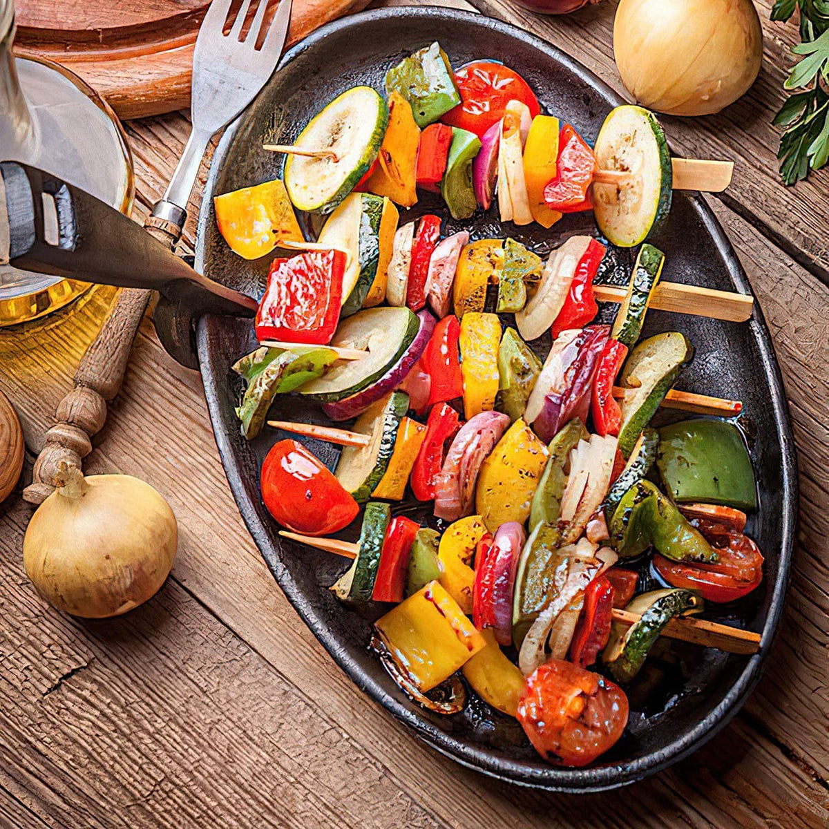 GuGen eco-friendly skewers for sandwiches and bites, easy cleanup.