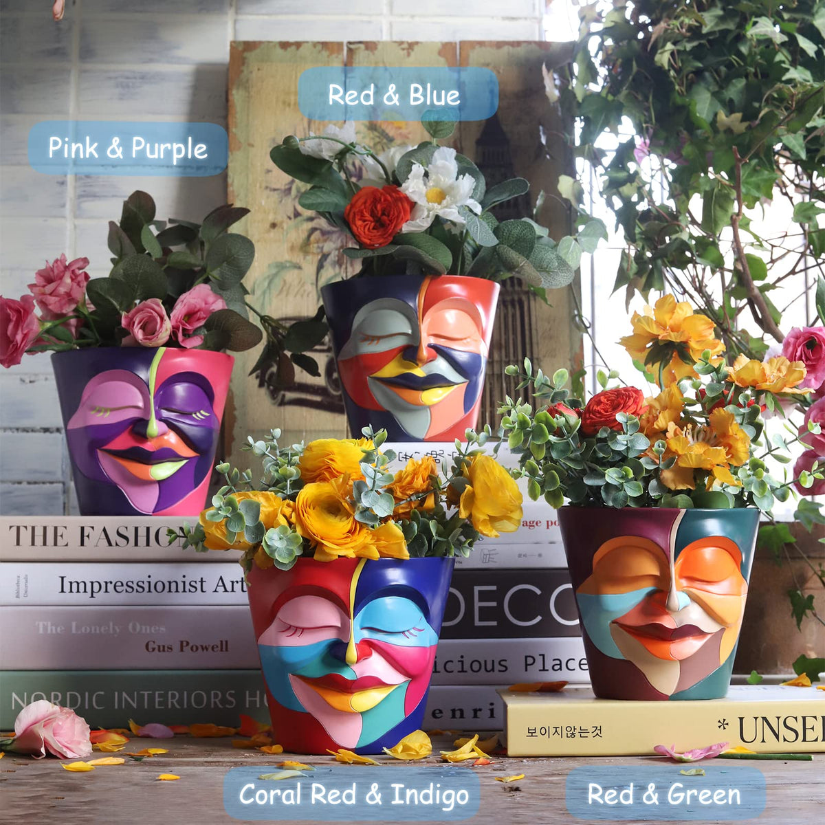 GUGUGO head planter shows a drainage hole and removable plug for plant care.