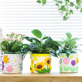 GUGUGO rainbow mushrooms planter adds playful vibe to desk succulent setup